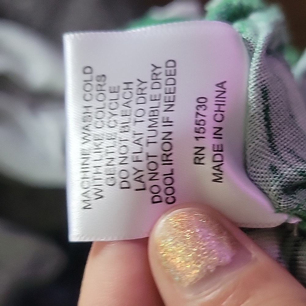 Jane + Delancy Green Leaf Print Women's Wide Leg Pants In Size Large - Picture 4 of 5